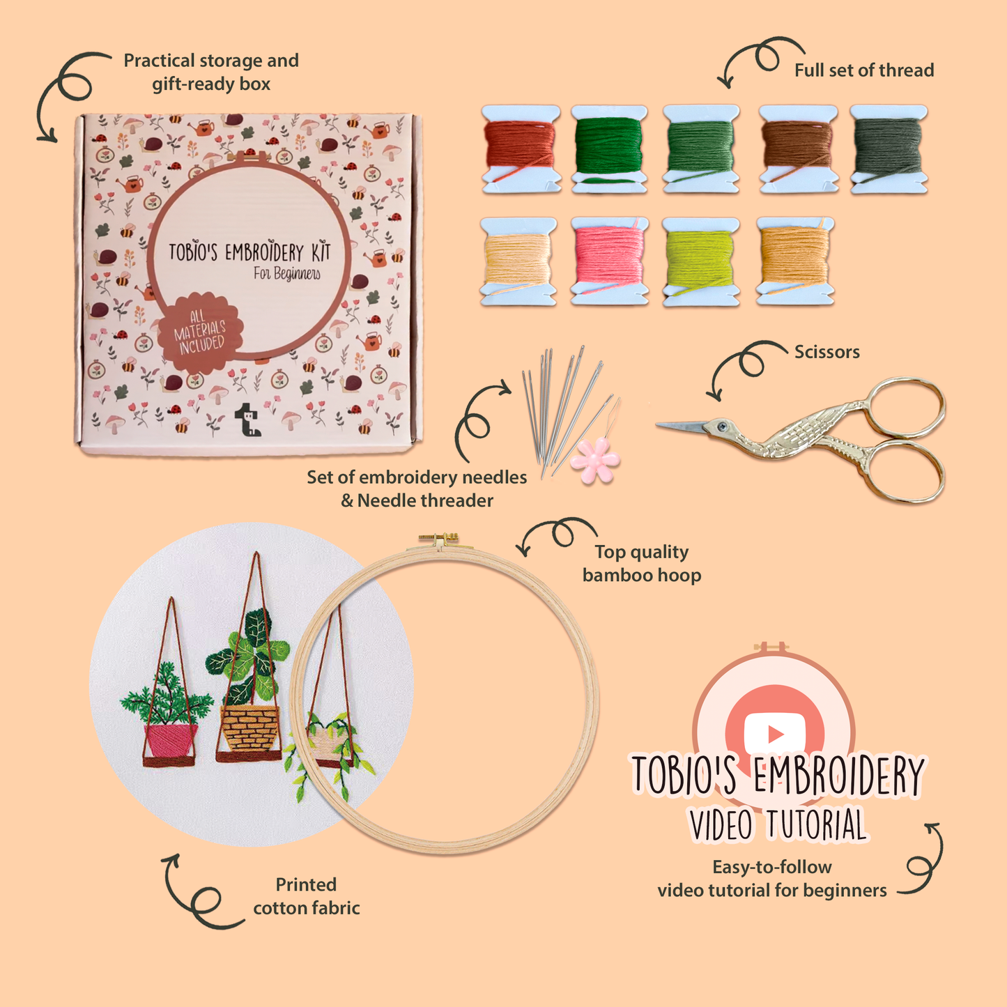 Hang In There - Embroidery Kit