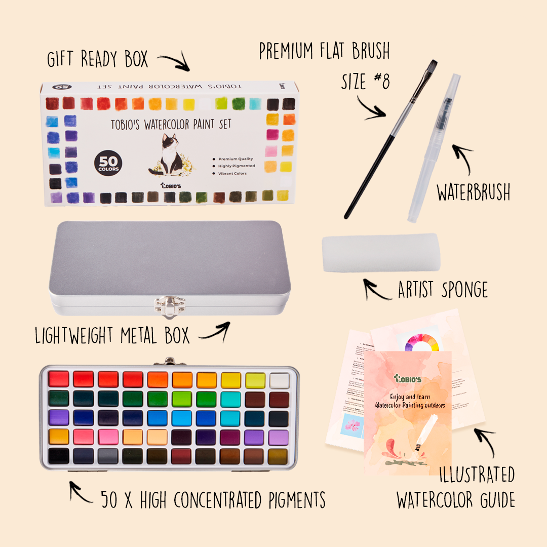 Benovo's™ 50 Watercolor Paint Set